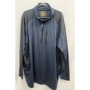 Drake Waterfowl 1/4 Zip Fleece Pullover Navy Black Microgrid Fleece Mens Size 3X